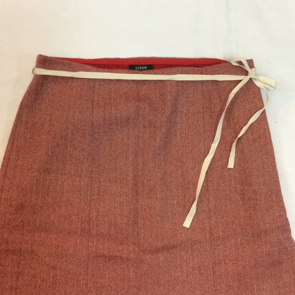 Last Chance! J. Crew red wool skirt - Picture 2 of 7